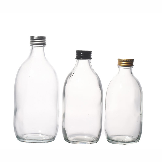 280毫升350ml 500ml圆形玻璃饮料瓶带螺丝盖