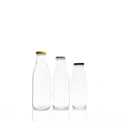 6盎司8盎司16盎司32盎司透明的玻璃牛奶瓶带有锡盖