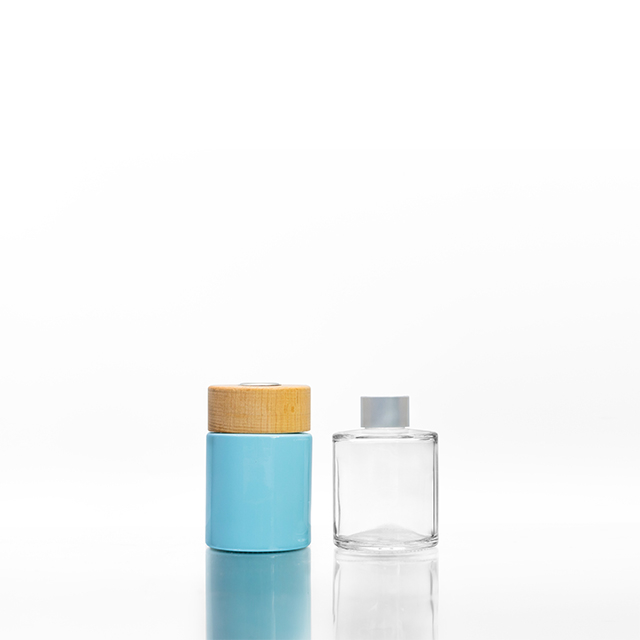 100ml 120毫升圆柱彩色玻璃芳香疗法甘蔗瓶